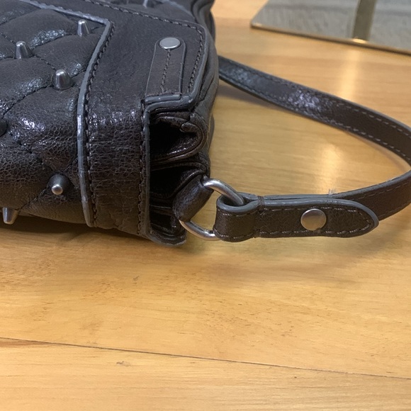 Rebecca Minkoff Brown Leather Quilted Studded Crossbody Messenger Bag VGUC - Picture 17 of 17